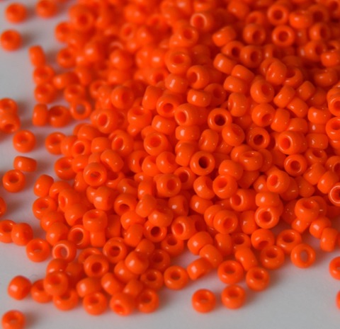 15/0 RR-0406 Бисер круглый Миюки Оранжевый нерозрачный /Miyuki round 15/0 Opaque Orange