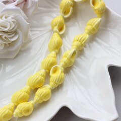 УЦЕНКА!!! Подвеска фарфоровая Ракушка жёлтая 21*14 мм, У047