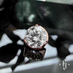 Накрутка "Cubic Flat" - Розовое золото - White CZ