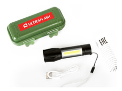 Светодиодный комбинированный аккумуляторный Фонарь с фокусировкой лучаUltraFlash E1337