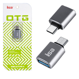 Переходник OTG USB 3.0 на Type-C ISA G-16 (Серебро)