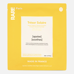 RARE PARIS  Trésor Solaire Успокаивающая и укрепляющая тканевая маска для лица, 23 мл