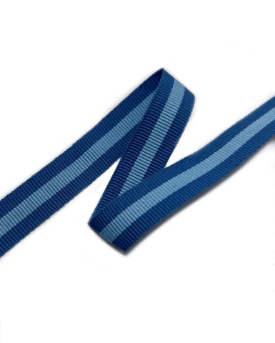 Репсовая лента в полоску, цвет: морской волны/голубой, ширина: 15 мм