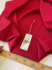 Костюмный вискозно-хлопковый однотонный фактурный жаккард (Alessandro Dell'acqua, 64%хлопок/36%вискоза, Алое пламя, 128, 291 гр/м2)