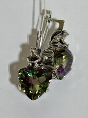 Лягушка  (серьги из серебра)