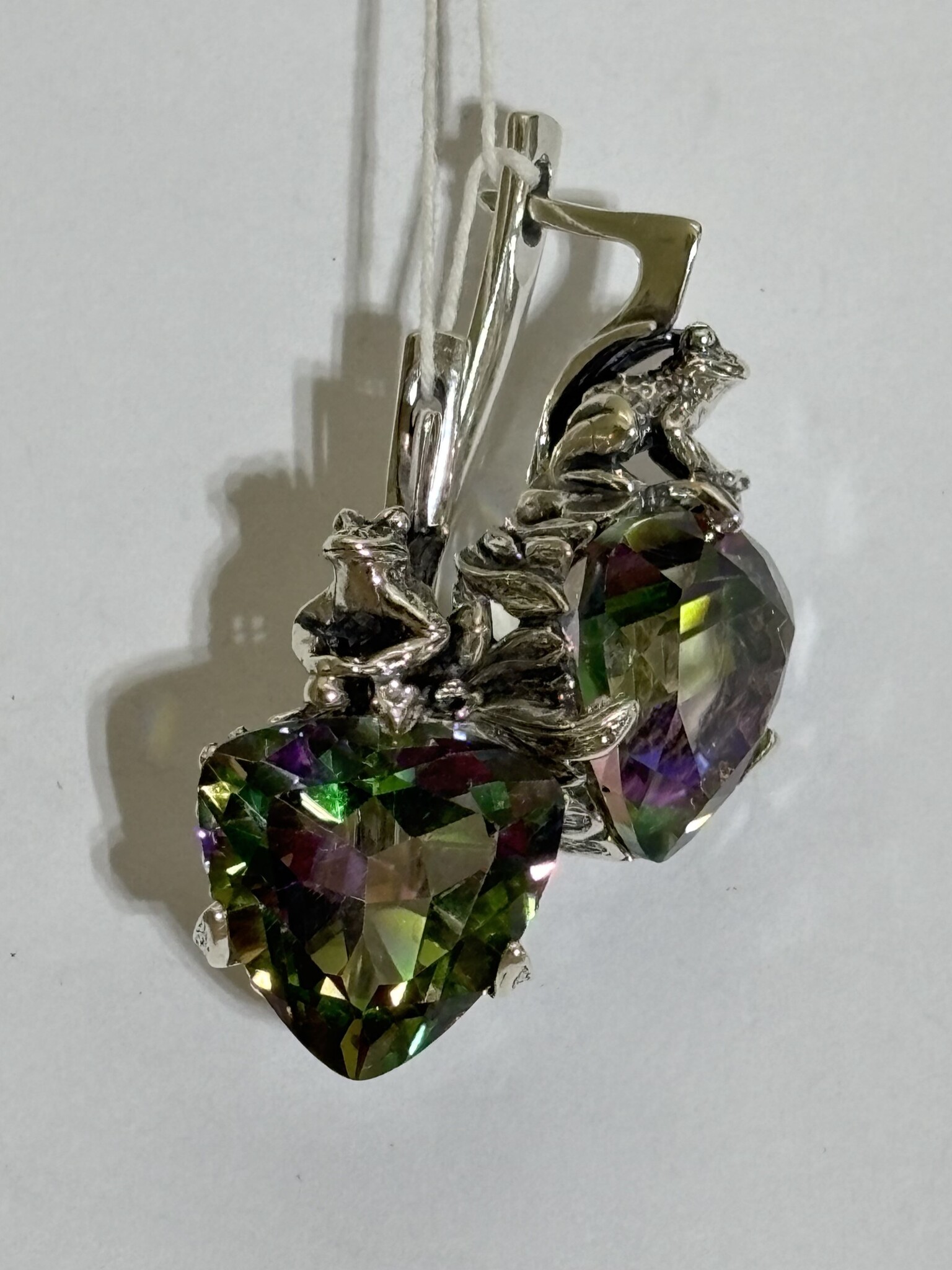 Лягушка  (серьги из серебра)