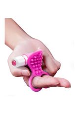 Розовый вибростимулятор с петлями для пальцев SEE YOU FINGERING PINK - 