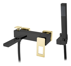 Boheme Q 143-BG Смеситель для ванны, цвет: чёрный,золото фото