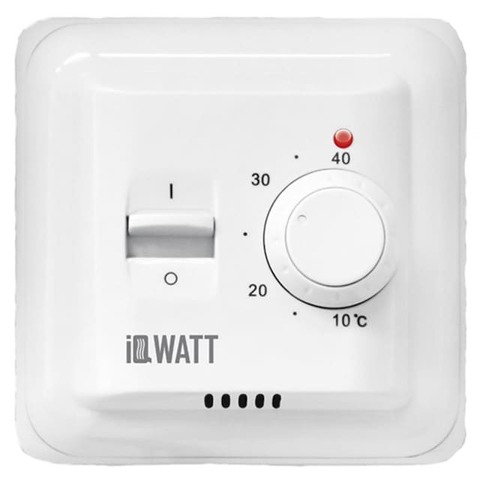 Терморегулятор/термостат электромеханический для тёплого пола. Цвет Белый. IQWATT серия IQ THERMOSTAT M. IQTHERMOSTATMW