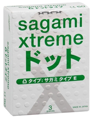 Презервативы Sagami Xtreme SUPER DOTS с точками - 3 шт.