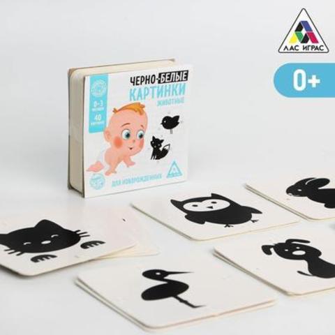 Черно-белые карточки для малышей