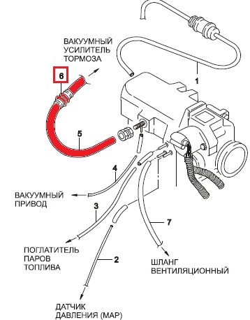 Трубка вакуумного усилителя Daewoo Nexia SOHC GM