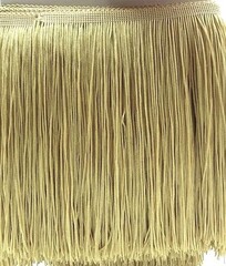 Тесьма текстиль бахрома, 20 см, золотисто-бежевый