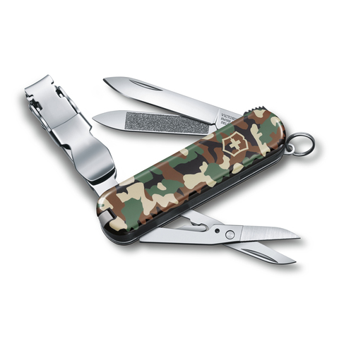 Складной нож-брелок Victorinox Nail Clip 580 с маникюрными кусачками (0.6463.94) камуфляжная расцветка, 65 мм. в сложенном виде - Wenger-Victorinox.Ru