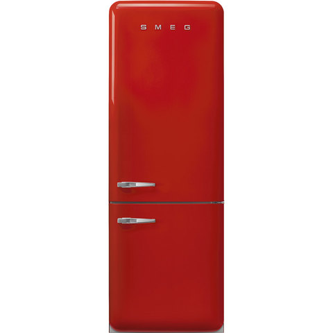 SMEG FAB38RRD5 Отдельностоящий двухдверный холодильник, стиль 50-х годов, 70 см, красный, No-frost, петли справа