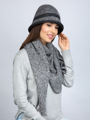 шляпа MIRA серый + платок ISABEL серый