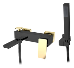 Boheme Q 143-BG.2 Смеситель для ванны, цвет: чёрный,золото фото