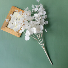 Эвкалипт белый, свадебный декор, искусственная зелень, 16 веток, 48 см, набор 1 букет.