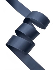 Атласная двусторонняя лента, цвет: серо-синий тёмный, ширина: 25мм