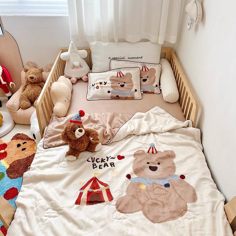 ZEPHYR HOME Полуторка с одеялом Тенсель Мишка на белом