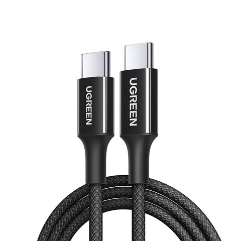 Кабель  UGREEN L502 (35203) USB-C to USB-C PD Fast Charging Braided Cable 5A Max, 0,5м, черный