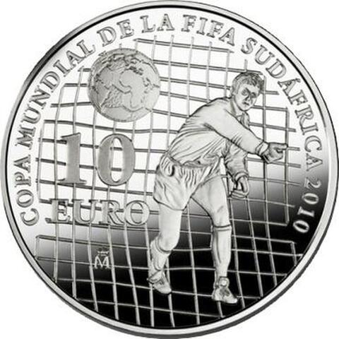 10 евро Чемпионат мира по футболу ЮАР 2010 г. Испания 2009 г. Proof