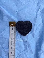 Нашивка сердце черное 3 см