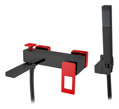 Boheme Q 143-BR Смеситель для ванны, цвет: чёрный,красный фото