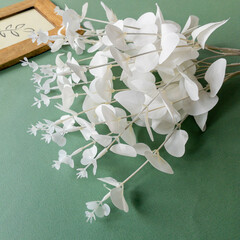 Эвкалипт белый, свадебный декор, искусственная зелень, 16 веток, 48 см, набор 1 букет.