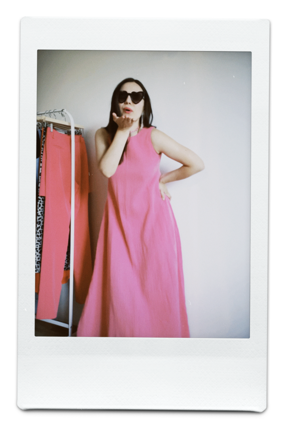 Платье летнее, базовое из муслина, с боковыми карманами, длина макси, розовый