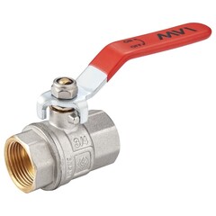 Кран латунный шаровой MVI BV.511, DN 25, PN 40, никелированный, полнопроходной, муфта-муфта, рычаг