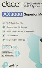 TP-Link Deco X55(3-pack) Домашняя Mesh Wi-Fi 6 система AX3000, до 574 Мбит/с на 2,4 ГГц + до 2402 Мбит/с на 5 ГГц