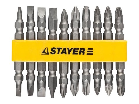 STAYER 10 шт, Набор двусторонних бит (2605-H10)