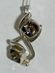Раухтопаз 260  (серьги из серебра)