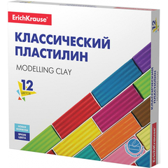 Пластилин ErichKrause Basic 12 цветов, 192г (коробка), 50558