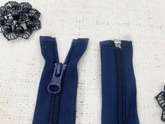 Молния спираль Т5, L 60 см, тёмно-синий