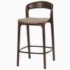 Полубарный стул Esse 65 см, темно-коричневый, бежево-серая водоотталкивающая обивка