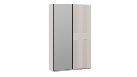 Шкаф-купе Оскар Хилтон 2-х дверный с зеркалом 140 кашемир / кашемир сатин / ручка черная