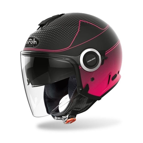Шлем (открытый со стеклом)  Airoh Helios Map розовый матовый MS