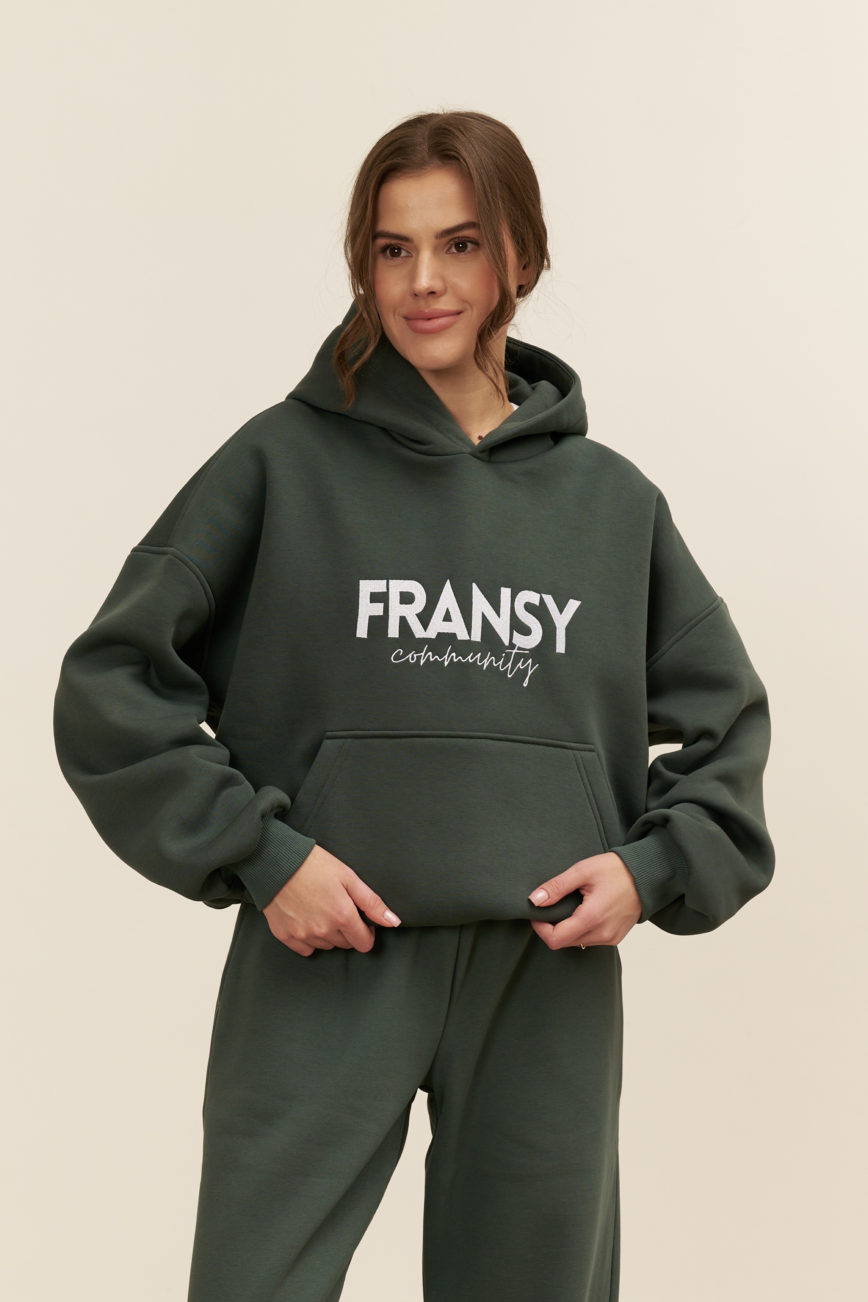Худи 02 FRANSY COMMUNITY, с начесом, пихта