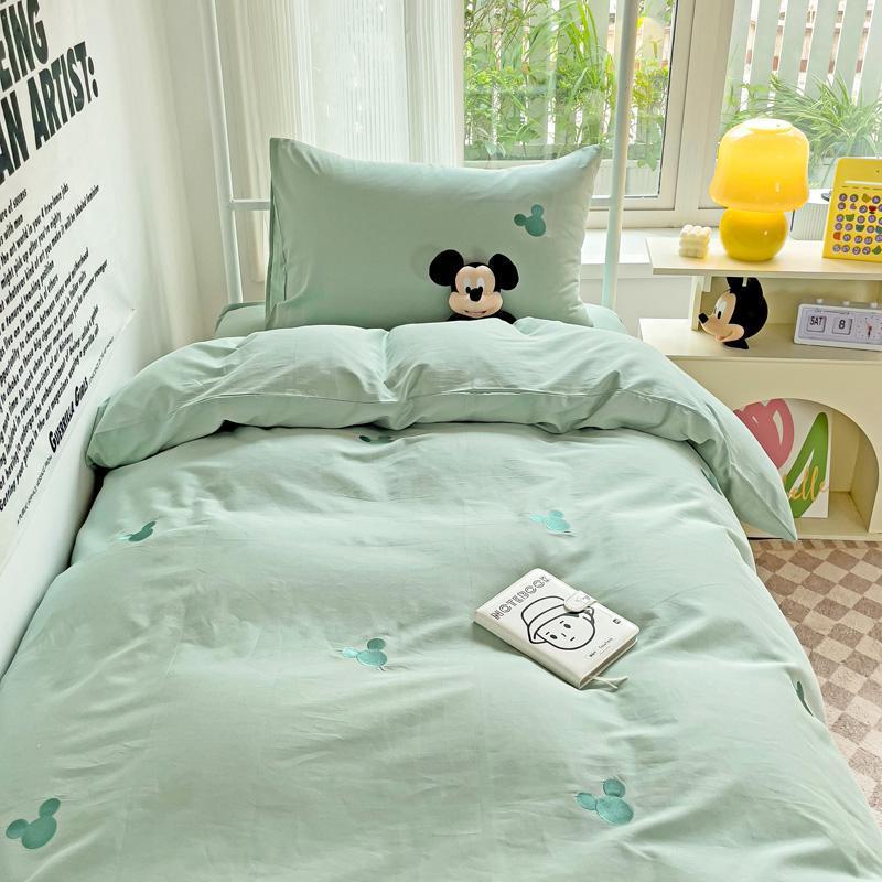 Комплект Полуторка Сатин Микки Зеленый