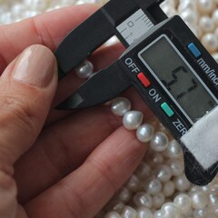 Жемчуг натуральный речной, приплюснутый, 6-7 мм, 1 нить, Ж010