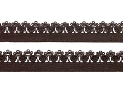 Резинка бельевая ажурная, ш. 1,2 см, шоколадно-коричневый