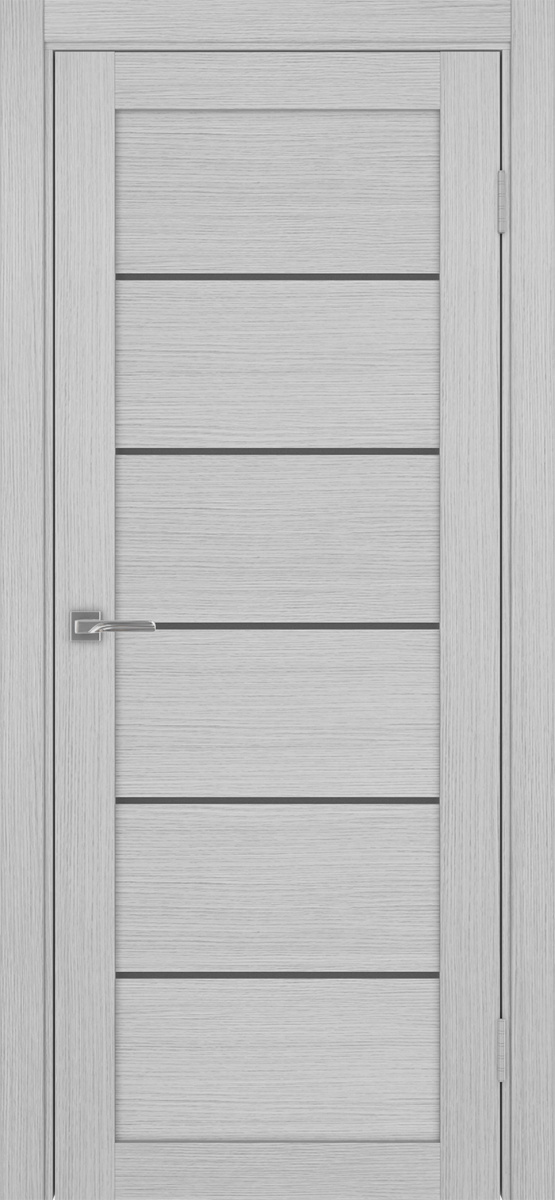 Дверь межкомнатная Оптима Порте Турин 506.12, цвет серый дуб, экошпон, стекло графит