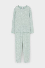 пижама  для девочки  К 1618-1/голубая дымка,летние листья