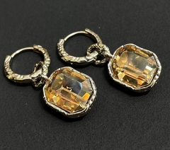 Серьги конго с прямоугольными подвесками из кристаллов