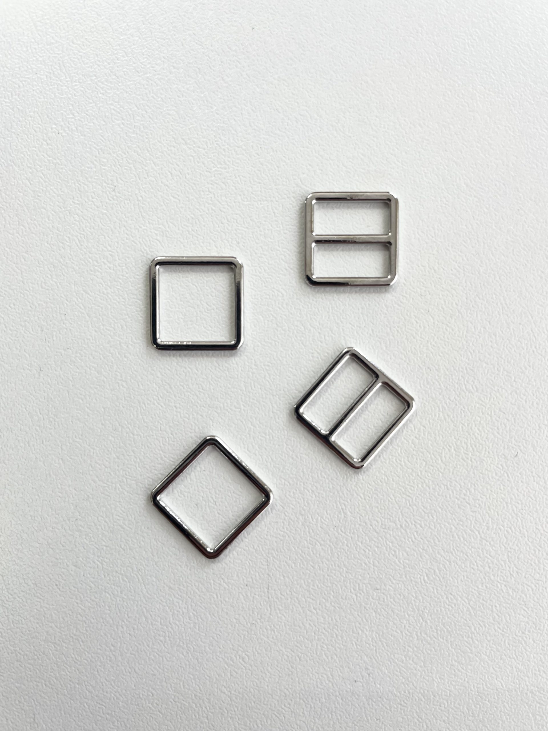Регулятор, кольцо для бюстгальтера квадратные серебро 1 см