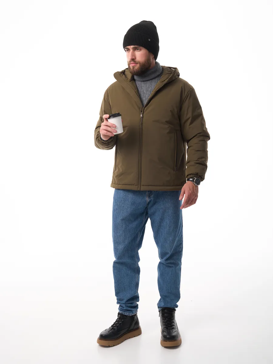 Шапка зимняя на флисе вязаная осень