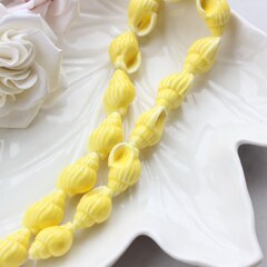 УЦЕНКА!!! Подвеска фарфоровая Ракушка жёлтая 21*14 мм, У047