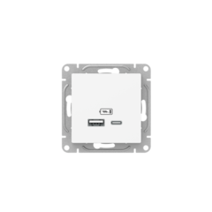 Механизм розетки USB-A+С, белый Эпика EKF